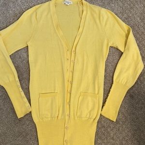 Yellow cardigan sweater